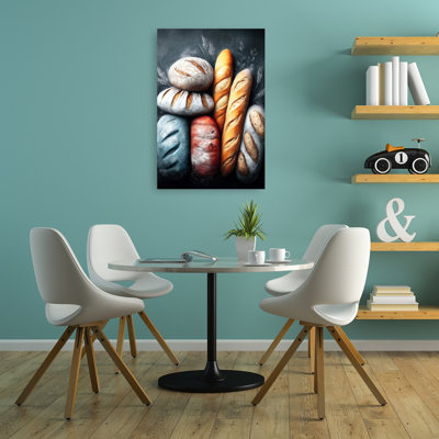 Colorful Bakery Loaves Abstract Colorful Modern Wall Art Print 1 Piece Wrapped Canvas Wall Art