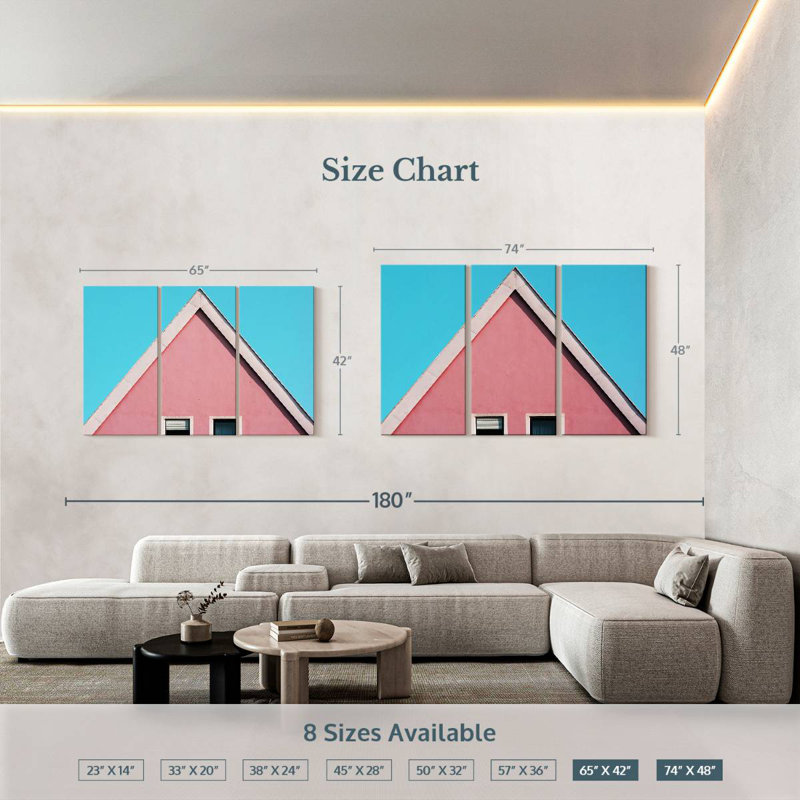 Lilie Stunning Pink Building, 42" H x 65" W