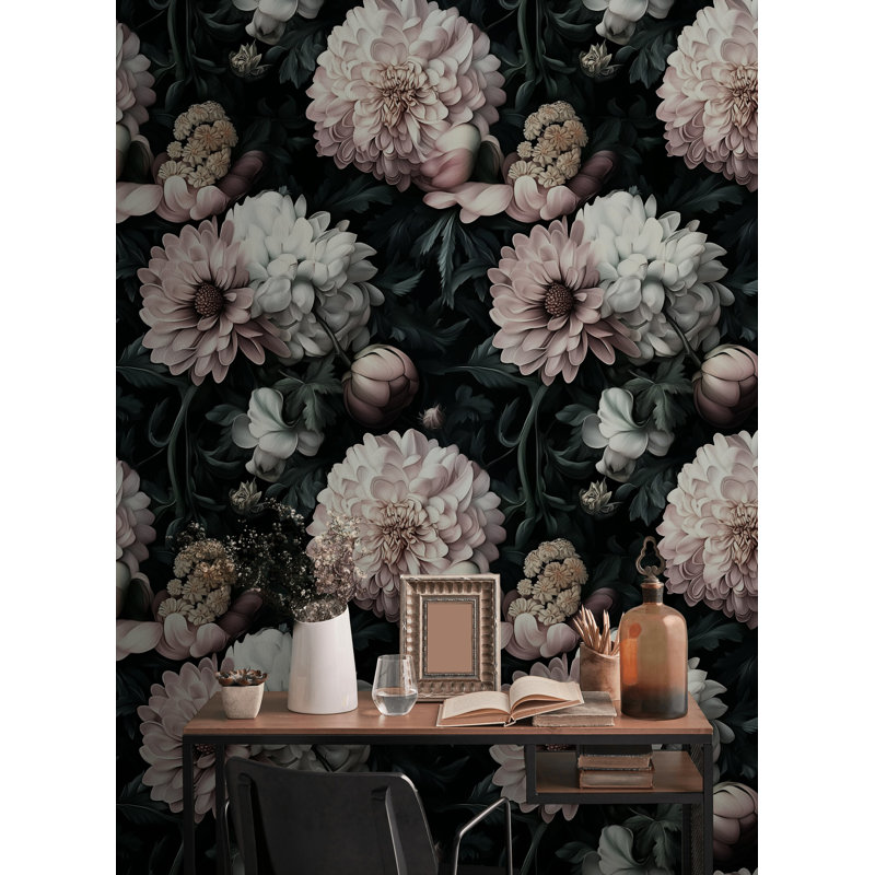 Papier peint floral botanique foncé Gurkirat