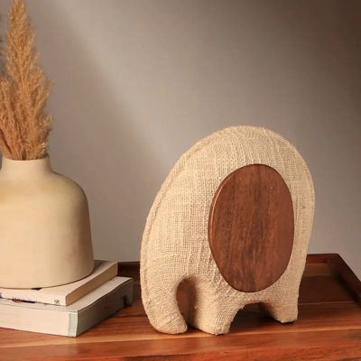 Animal Sculpture | Ecomix Elephant with Fabric & Wood