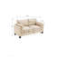 Causeuse moderne en tissu avec dossier capitonné, canapé 2 places avec coussins amovibles, compact pour les petits espaces et les appartements, assemblage facile-383068399