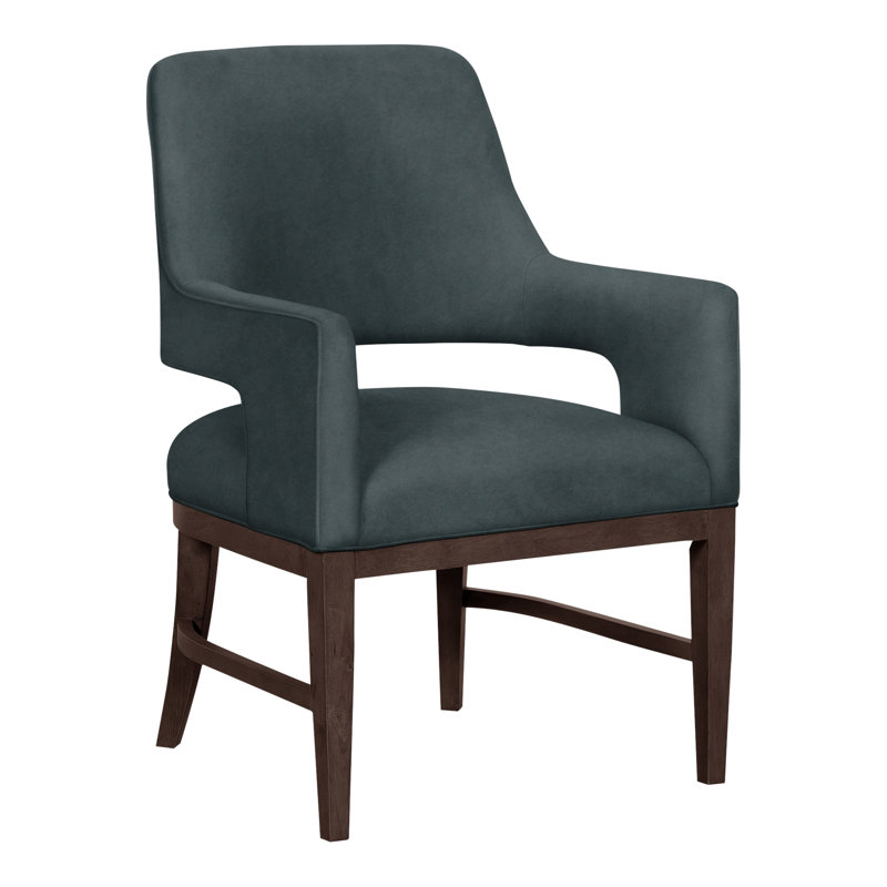Josie Grande Upholstered Arm Chair, Tobacco, Perigold Palmetto Verdigris