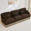 Canapé modulaire en chenille de 100 pouces à imprimé léopard 3 places avec support ergonomique, siège profond, garniture à pampille et assemblage sans outil.-1258992545-1258992558