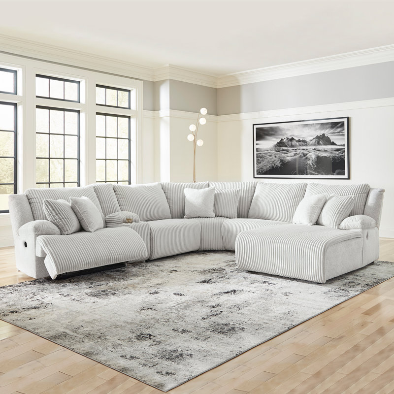 Matherly 6-Piece Reclining Sectional With Chaise, Right Hand Facing