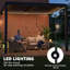 Outsunny 3 x 3 m Louvered Pergola w/LED Lights, Drainage Gutters Dark Grey