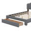 Lit plateforme tapissier grand avec panneau de rangement Teddy-391676029