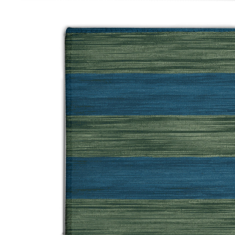 Tapis intérieur / extérieur bleu HorizontalStripes, Rectangulaire 2 pi x 3 pi