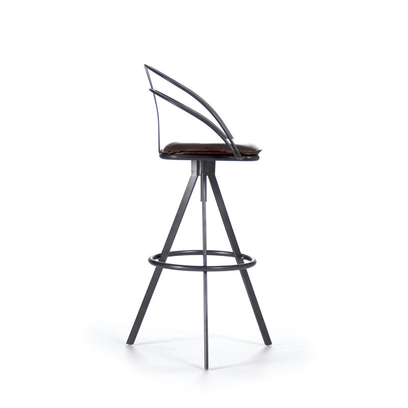 Nathan Upholstered Adjustable Stool with Metal Frame