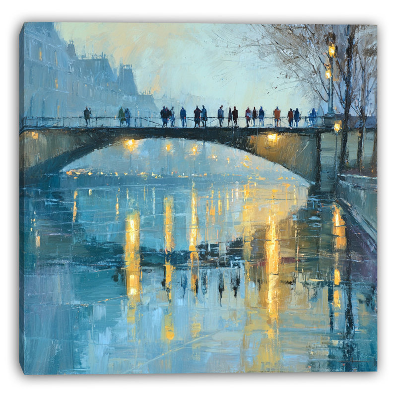 Art mural sur toile Reflections on the Seine, H 30 po x l 30 po