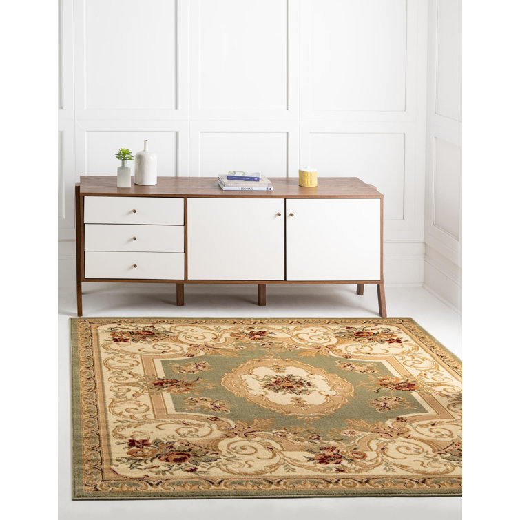 Tapis vert / beige Aracelia