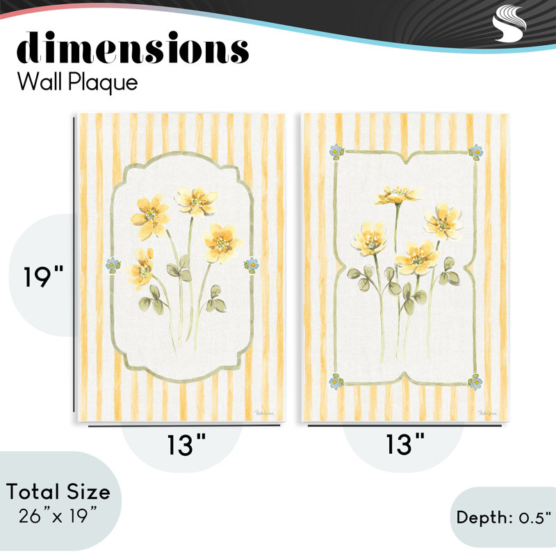 Ensemble de 2 plaques murales Sweet Honey Blooms, design par Beth Grove, 19 x 13
