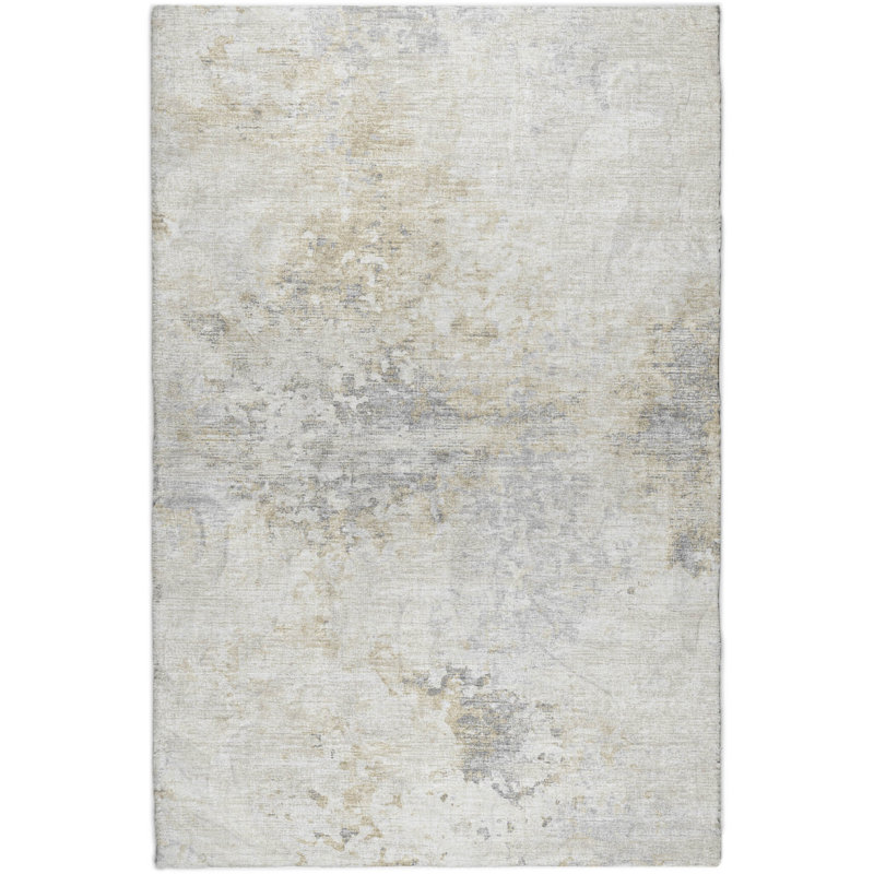 Premium Machine Washable Dream Shag ADS70 Soft Abstract Rug, Ivory, 3' x 5'