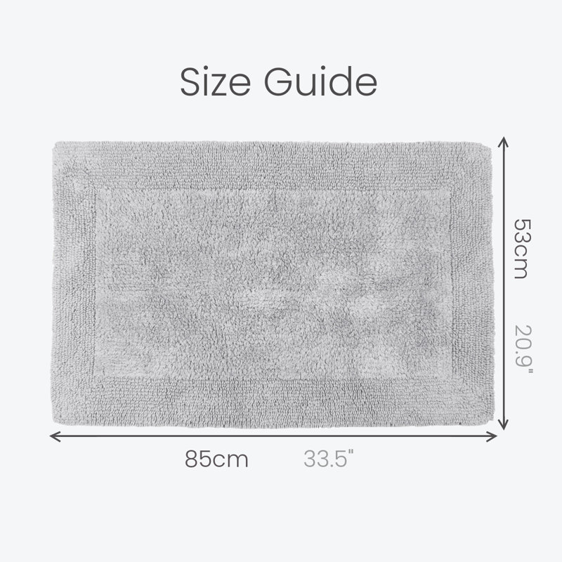 Ruthann Cotton Reversible Bath Mat, Dove Grey