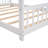 Full Size Platform House Bed for Kids Bedroom, Soft White Solid Wood Dual Function Bed Frame-2052242694