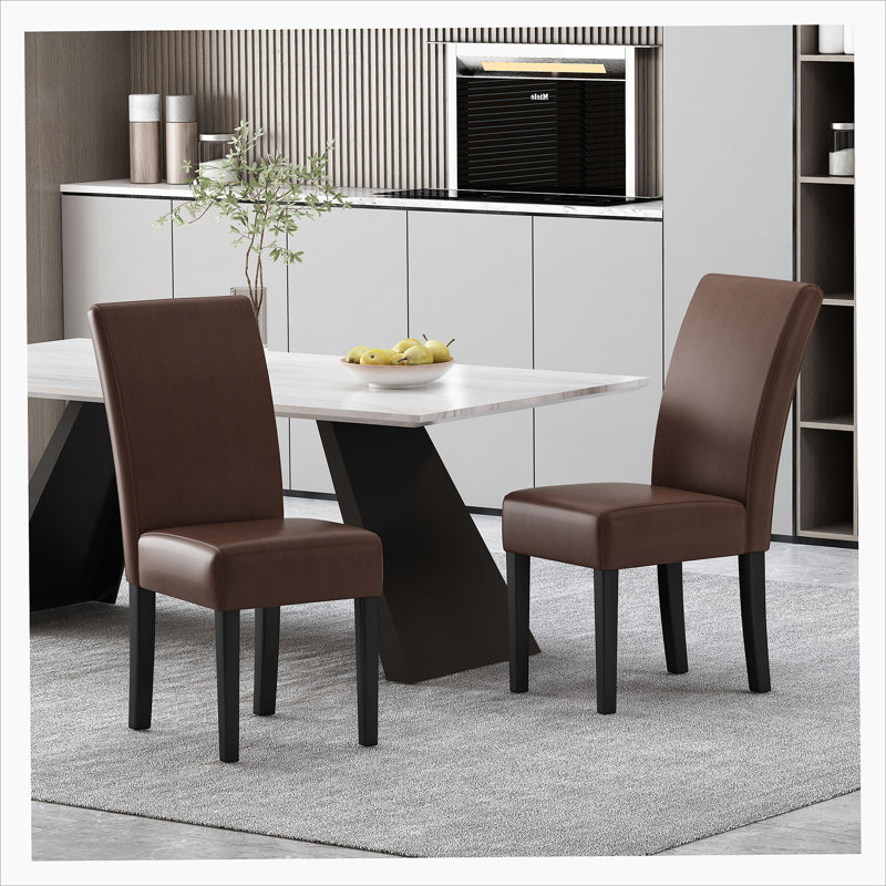 Chaise de salle à manger Homan, 2, Brun foncé