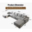 Canapé modulaire de 168,5 po, très grand canapé minimaliste en forme de U avec 1 siège central et 2 méridiennes, canapé-lit moderne à assise profonde, tissu en velours côtelé moelleux Cloud, 7 places-13764755
