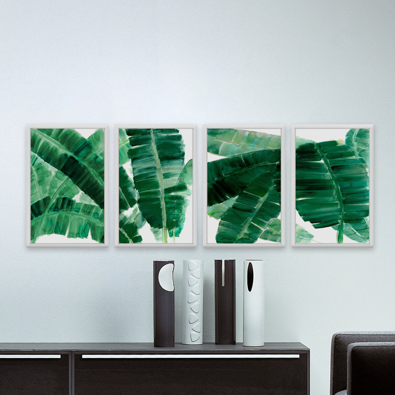 "new orleans iii" par marmont hill, ensemble de 4 reproductions d’art encadrées sur papier, H 24 po x l 16 po, Cadre blanc