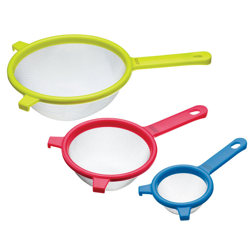 Colourworks Brights 3 - Piece Stainless Steel Food Strainer