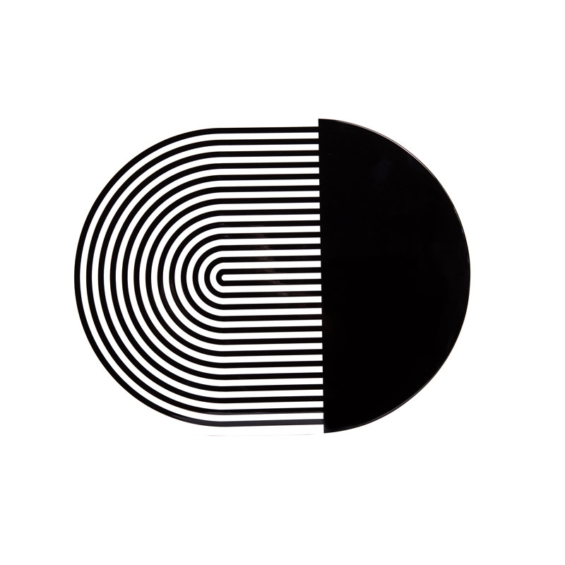 Stripes & Solids Lacquer Placemats, Black/White 