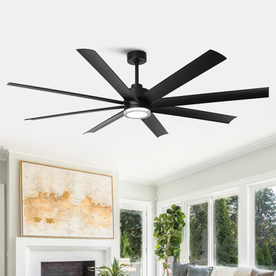 72" 8 - Blade Smart Ceiling Fan with 3CCT Dimmable LED Lights, APP/Remote with Alexa and Google Assistant