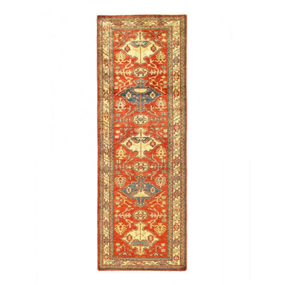 Oriental Handmade Hand Hooked Runner 3' x 8'8"" Cotton/Wool Area Rug in Red/Blue/Beige -  Isabelline, 63511F4E31B041AA92D16A51D9625AC0