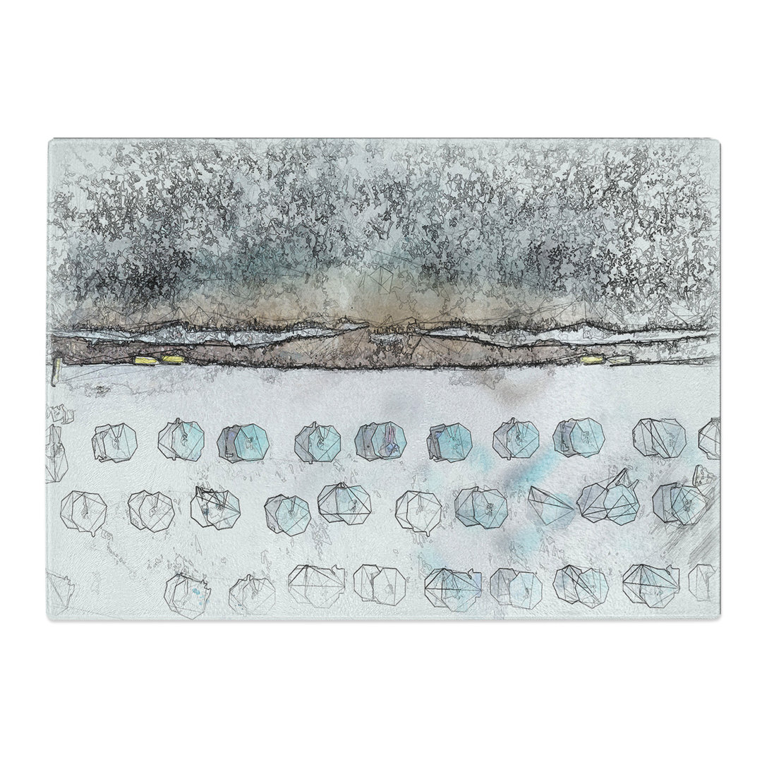 Tempered Glass on the Beach Chopping Board