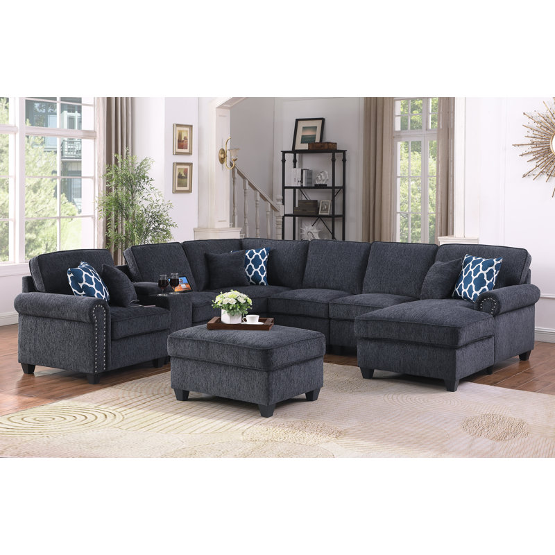 Canapé modulaire Bronder, Gris chenille