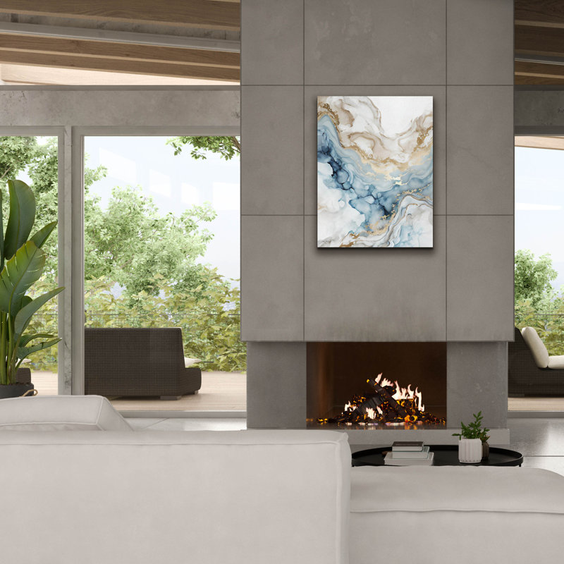 «Blue Art Marble» par Seven Trees Design, H 16 po x l 12 po x P 0,75 po