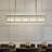 Longinus 38'' 5-light Modern Antique Gold Rectangular Dining Chandelier With Fluted Glass Panel Shade