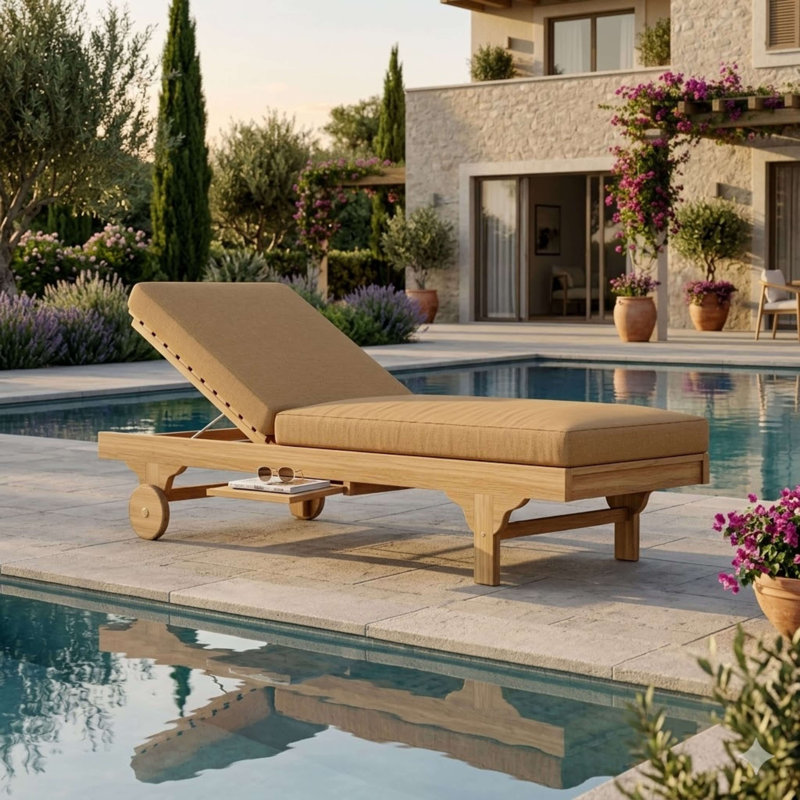 Capri Teak Chaise Lounge