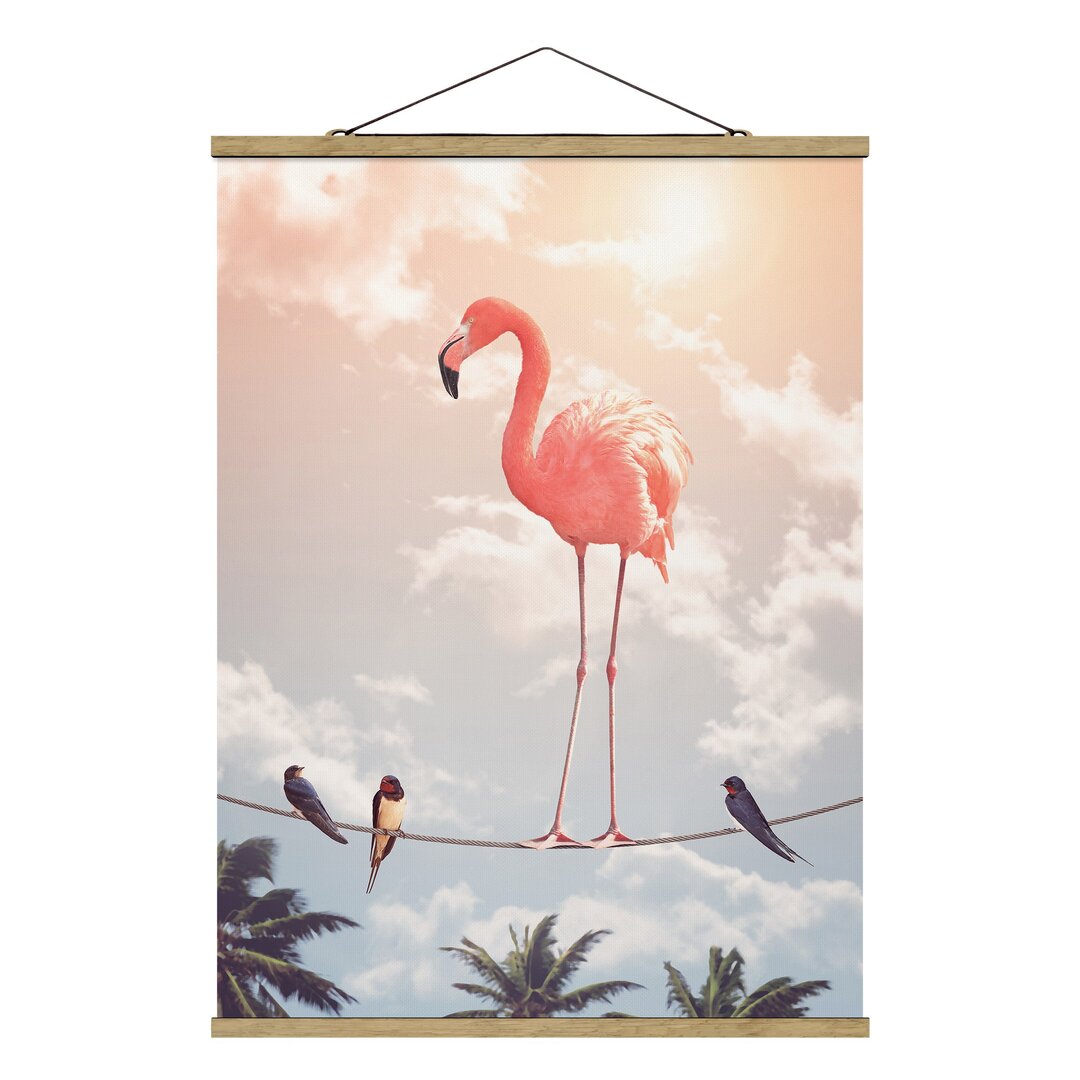 Stoffbild Sky with Flamingo