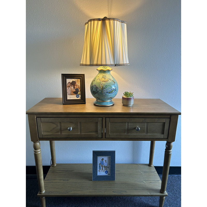 Blue Ceramic Table Lamp Blue For Living Room Bedroom Bedside Office Hotel 13"W*13"D*22"H