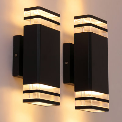 Janeth 9.8'' H Integrated LED Square Up Down Wall Light Outdoor Waterproof
