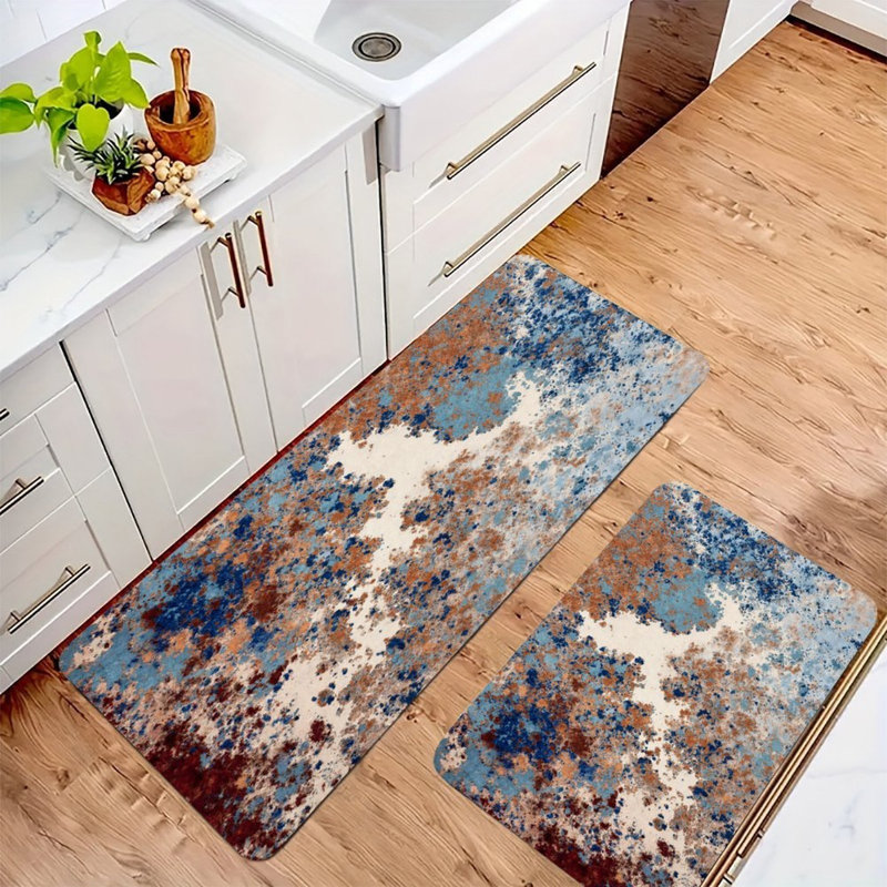 Terrazzo moucheté, 2 tapis de cuisine antidérapants