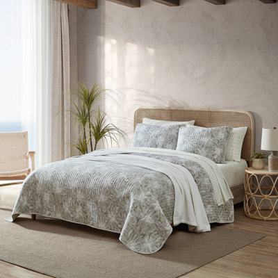 Ensemble de courtepointe réversible en coton bleu Tommy Bahama Makena