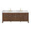 Lala 84" Double Bathroom Vanity with Grain White Engineered Stone Countertop without Mirror-2077209834