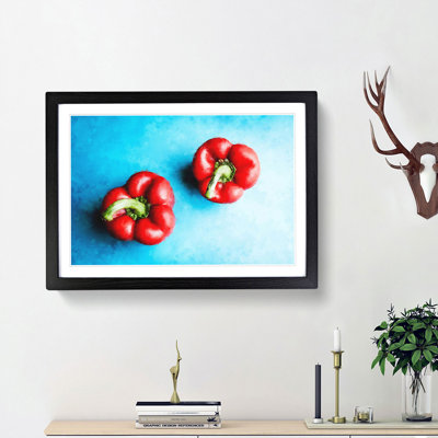 Two Red Bell Peppers - Picture Frame Graphic Art Print