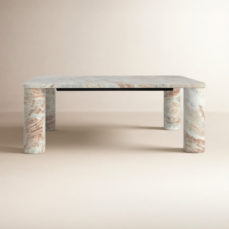 Enid Coffee Table, White/Brown