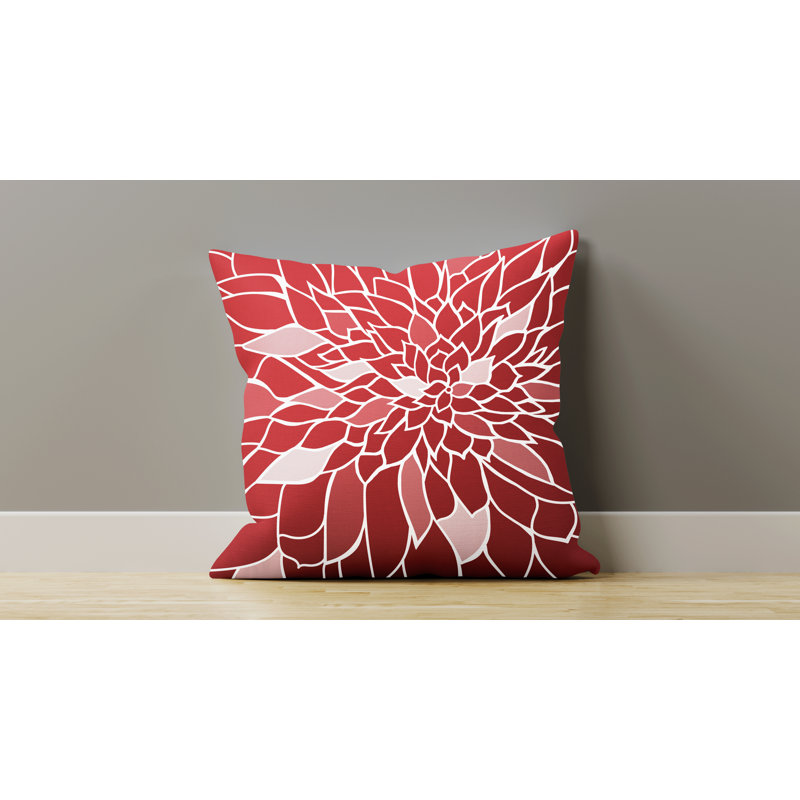 Raina Outdoor Reversible Throw Pillow, Red, 17W" x 17H"