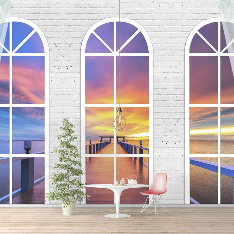 Panneau mural fenêtre avec fenêtre, L 100 po x l 144 po