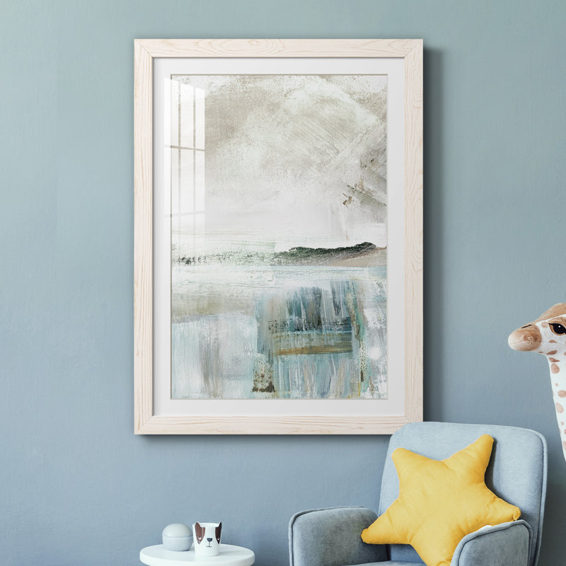 Summer Teal II - peinture encadrée, H 44 po x l 31 po x P 1 po, Cadre blanc