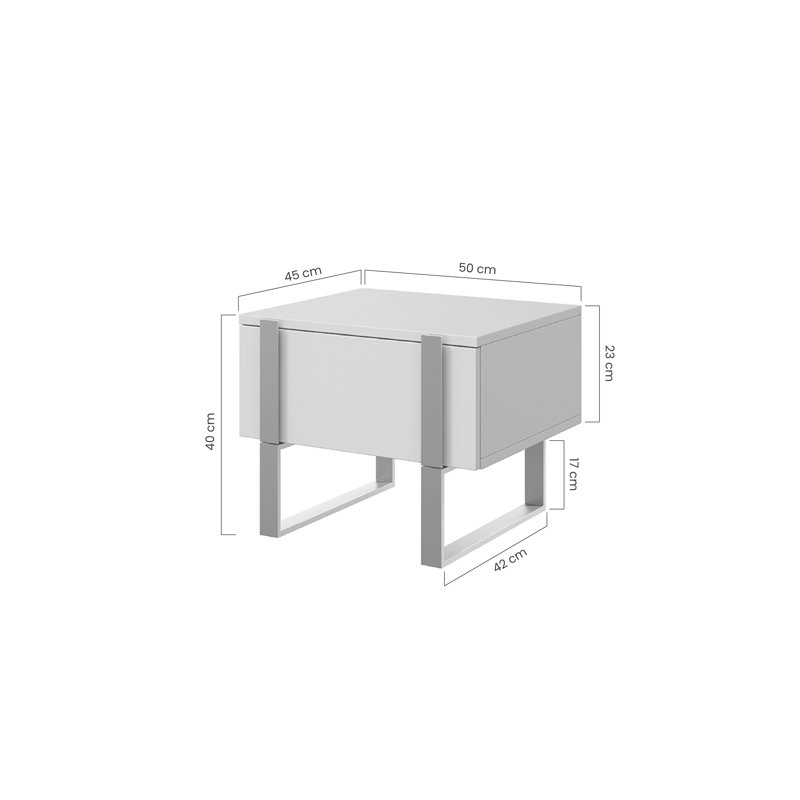 Alcadio bedside table, Cashmere/Black