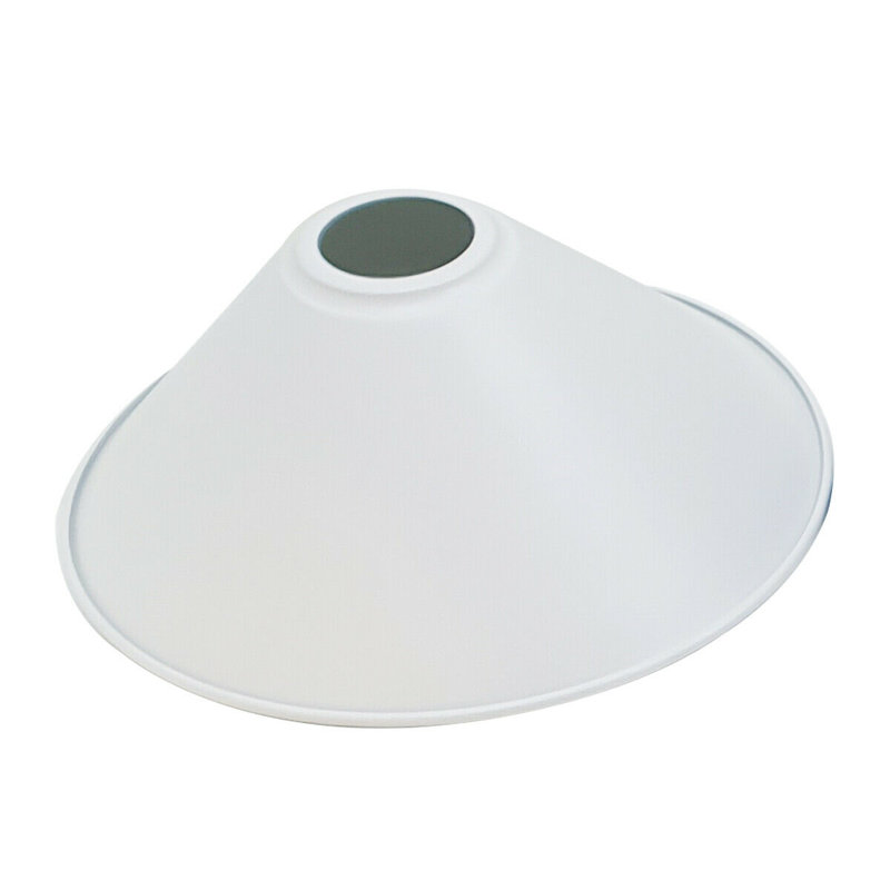 Vintage 10cm H Metal Cone Lamp Shade, White