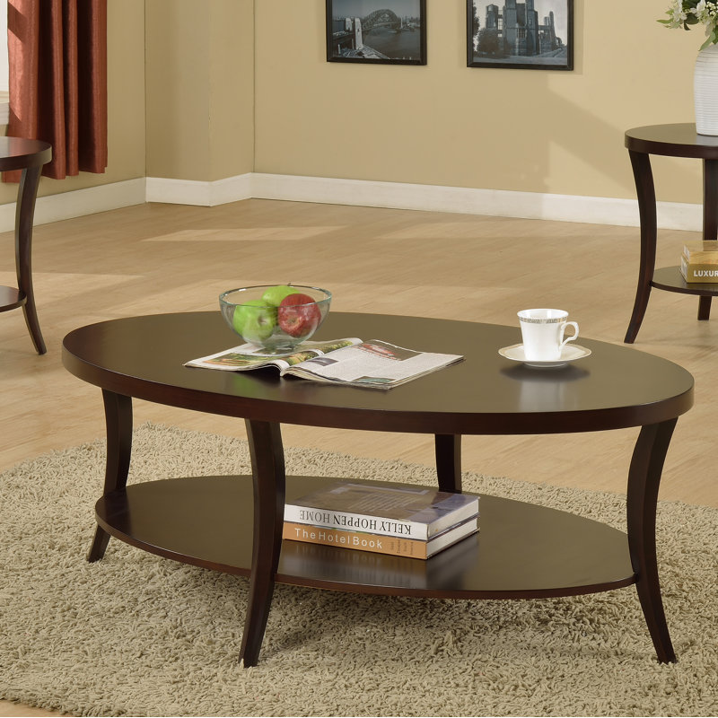 Hansmeier Solid Wood Top Coffee Table, Espresso