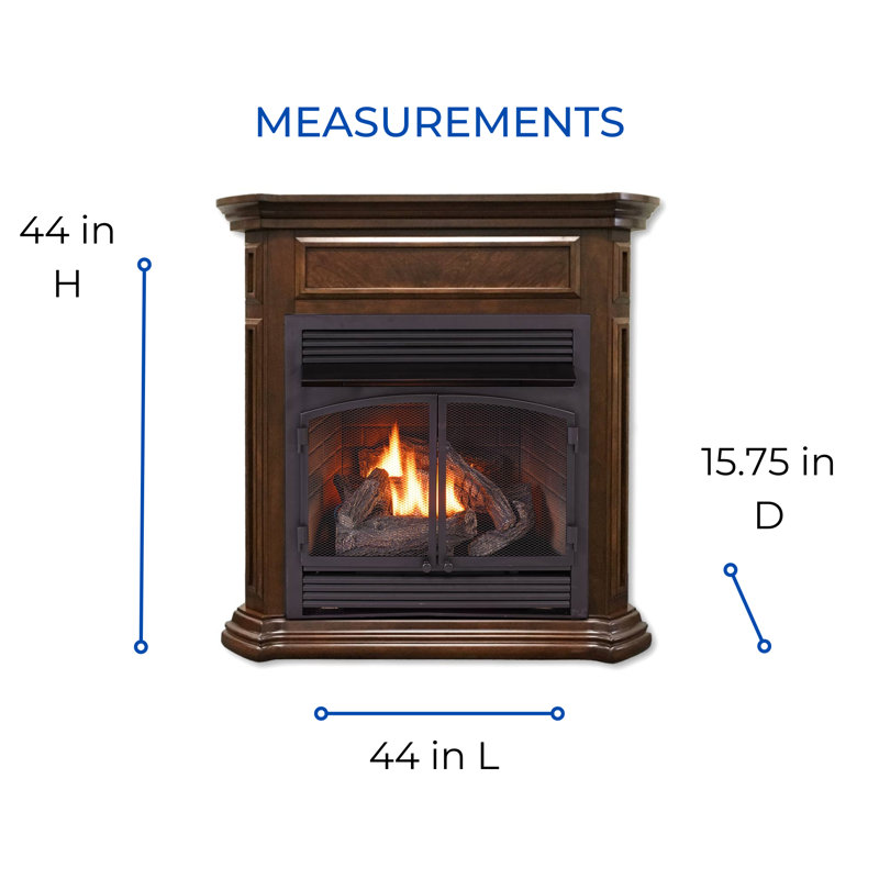 Duluth Forge Dual Fuel Ventless Gas Fireplace With Mantel, Nutmeg, Yes