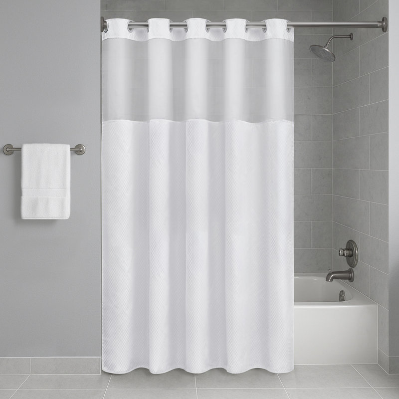 Rideau de douche Plain Weave Essential - paquet de 24 caisses Pindot, H 77 po x l 71 po