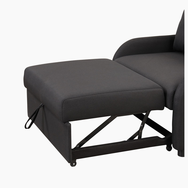 Sarenac Twin 41.5'' Upholstered Futon Chair, Gray 100% Linen
