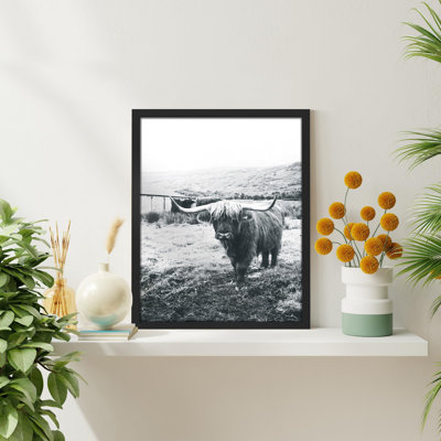 «Farm Landscape Animal noir et blanc» sur papier