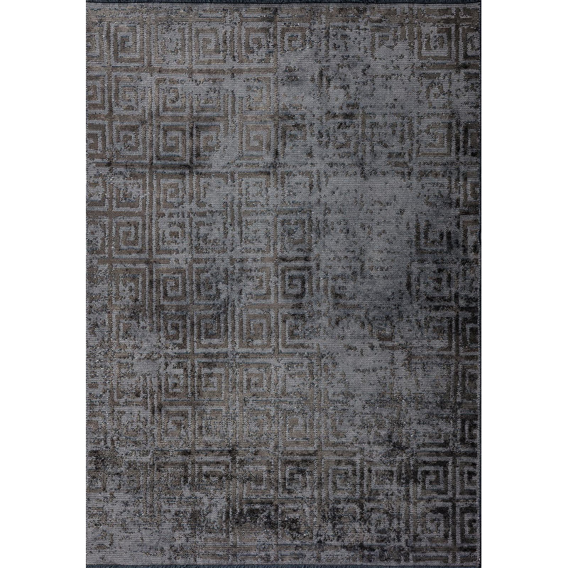 Labyrinthe contemporain délavé, Rectangle 6 pi 7 po x 9 pi 10 po