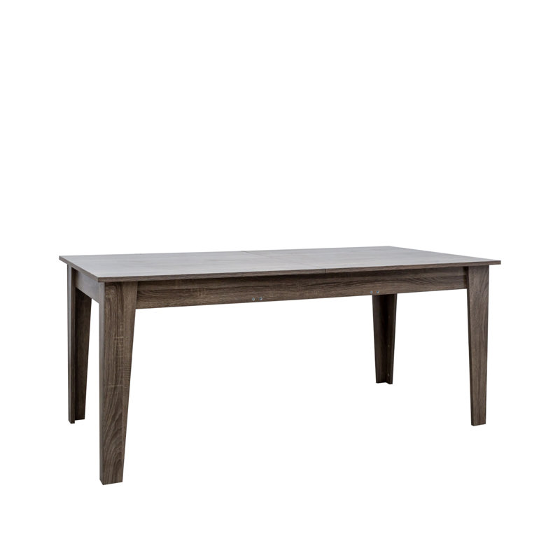 Grande table de salle à manger extensible 106,5 po - Finition grain de bois en mélamine, Gris